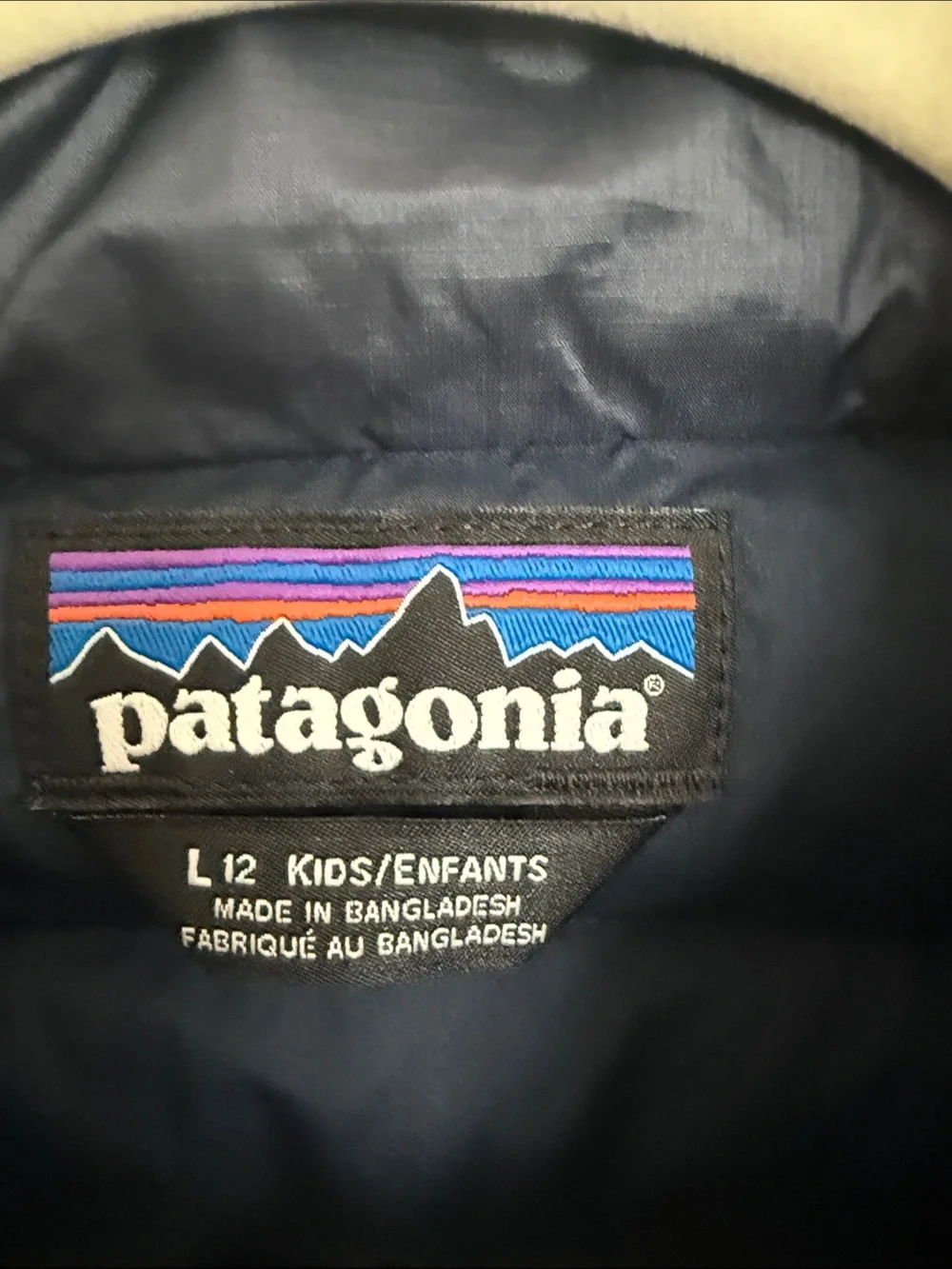 Patagonia Kids Puffer Jacket - Dark Navy with Pink Pulls